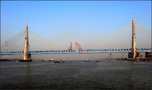 安徽铜陵长江公铁两用大桥施工（高220米）